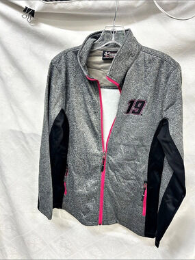 Chase Authentics Carl Edwards #19 Gray & Pink Full-Zip Jacket Size Medium Like